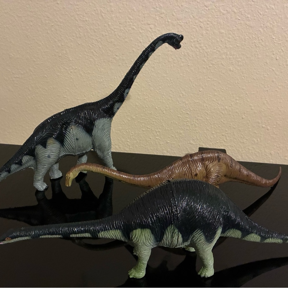 Reptile Toy Dinosaur Figure Set - Black, Gray, Brown